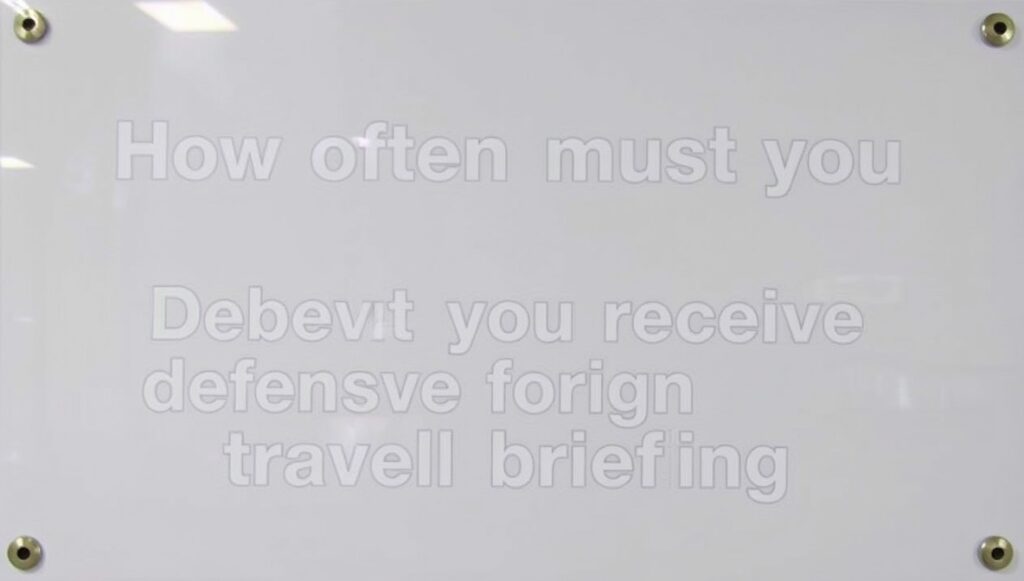 how often must you receive a defensive foreign travel briefing